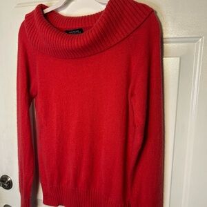 Jones New York Vibrant Red Cowl Neck Sweater Size Large holidays Christmas